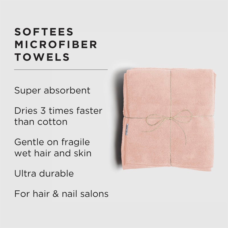 Fromm Softees Microfiber Salon Hair Towels For Hairstylists  Barbers  Spa  Gym In Light Pink  16"" By 29""  10 Count Perfect Hair Care Towel For Drying Curly  Long  Wavy Hair - Image 2