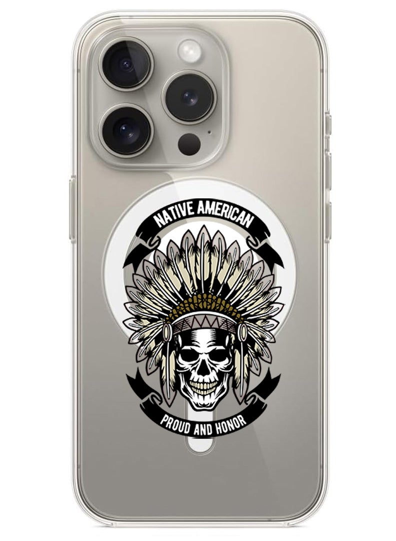 Theodor Magnetic Case for iPhone 15 Pro Max 6.7-inch Compatible with MagSafe Wireless Charging, Shockproof Phone Bumper Cover Native american  copy - Image 1