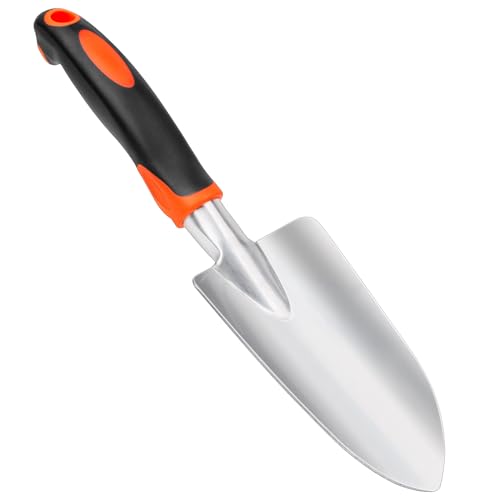 MECHEER Garden Shovel Garden Hand Trowel, Heavy Duty Hand Shovel with Ergonomic Handle, Small Gardening Tools for Digging, Rust Resistant Gardening Spade Trowel Tools, Orange - Image 1