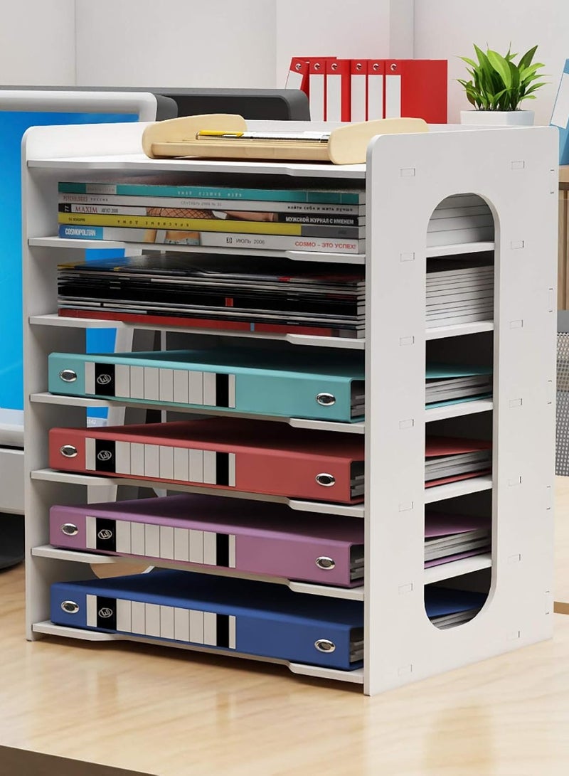 تي بي جي بي حامل ملفات مكتبي بسبع طبقات لتنظيم الأوراق والملفات على المكتب، يناسب حامل الرسائل وأوراق A4 لتخزين الوثائق في المنزل أو المكتب أو المدرسة. - Image 1