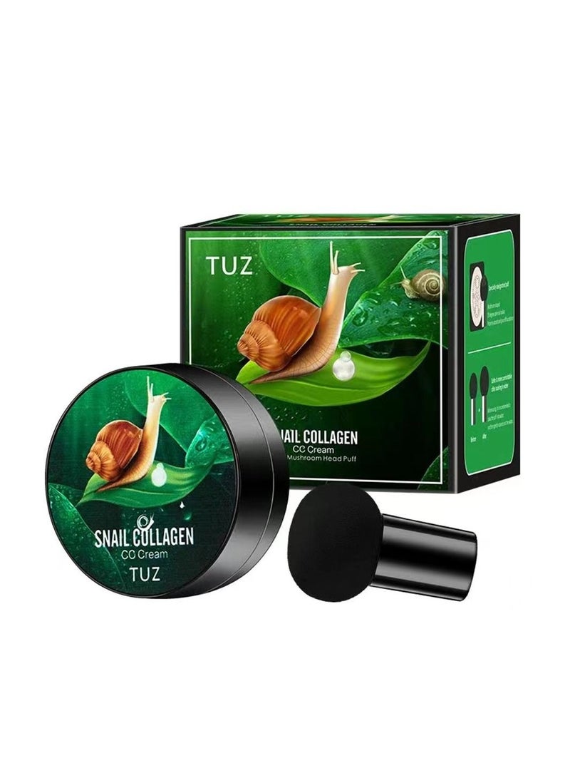 TUZ Snail Collagen CC Cream With mushroom Head Puff - Image 2