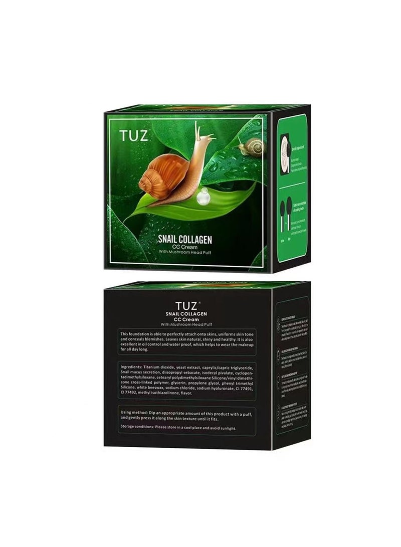 TUZ Snail Collagen CC Cream With mushroom Head Puff - Image 3