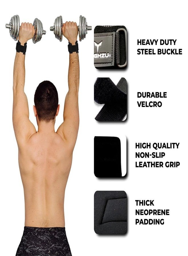 YAGHZU Weight Lifting Grips with Wrist Straps - Non Slip Lifting Straps for Weightlifting, Deadlifting, Powerlifting and Pull Ups, Padded Weight Lifting Gloves with Deadlift Straps for Women and Men - Image 2