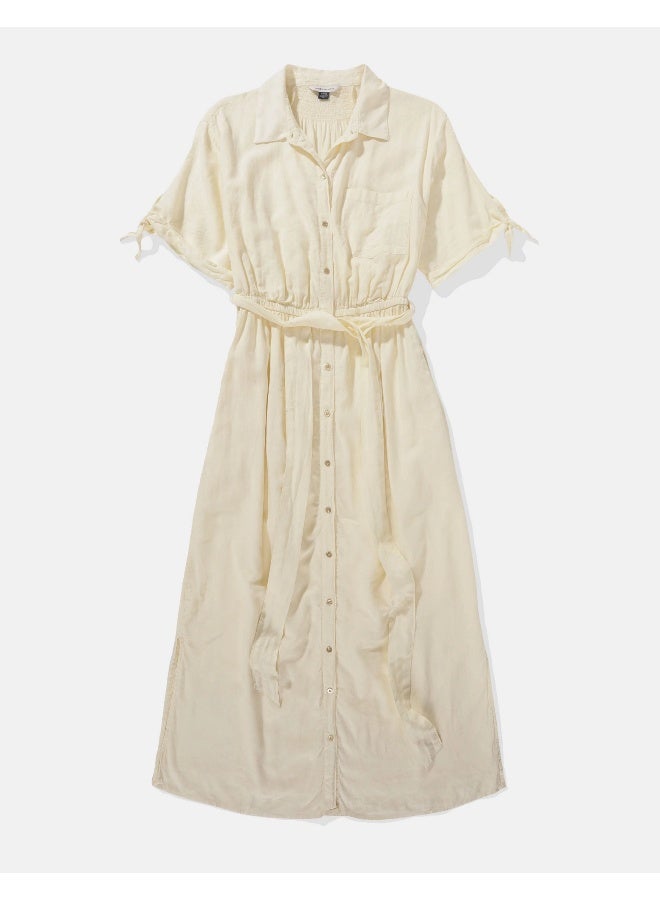 American Eagle Belted Button-Down Dress - Image 3