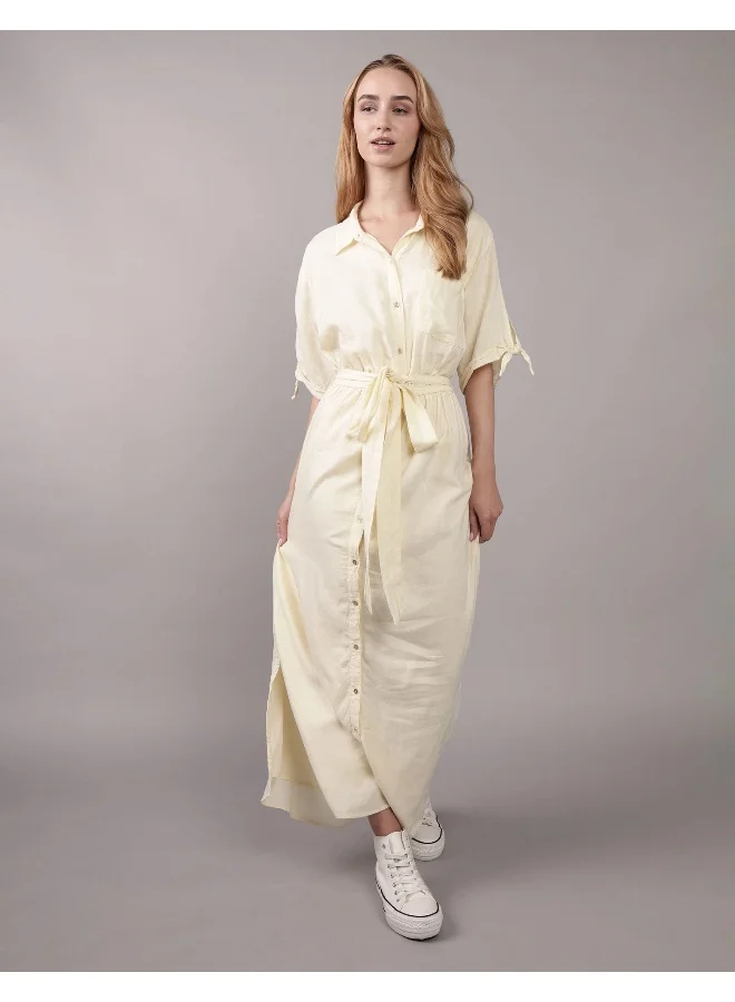 امريكان ايجل Belted Button-Down Dress