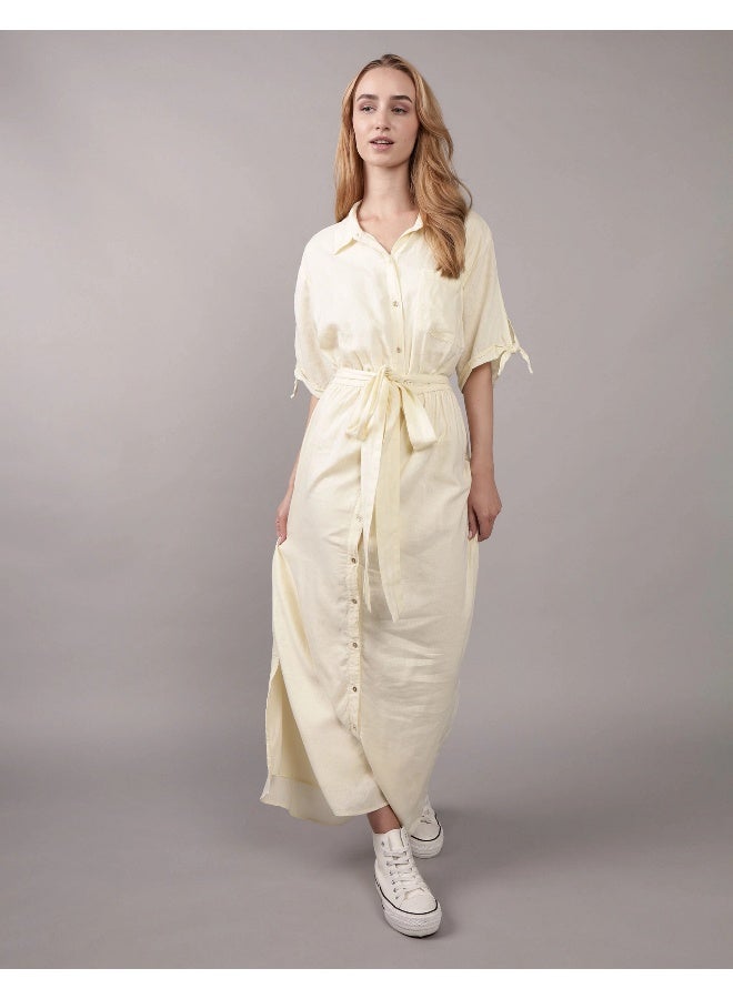 American Eagle Belted Button-Down Dress - Image 1