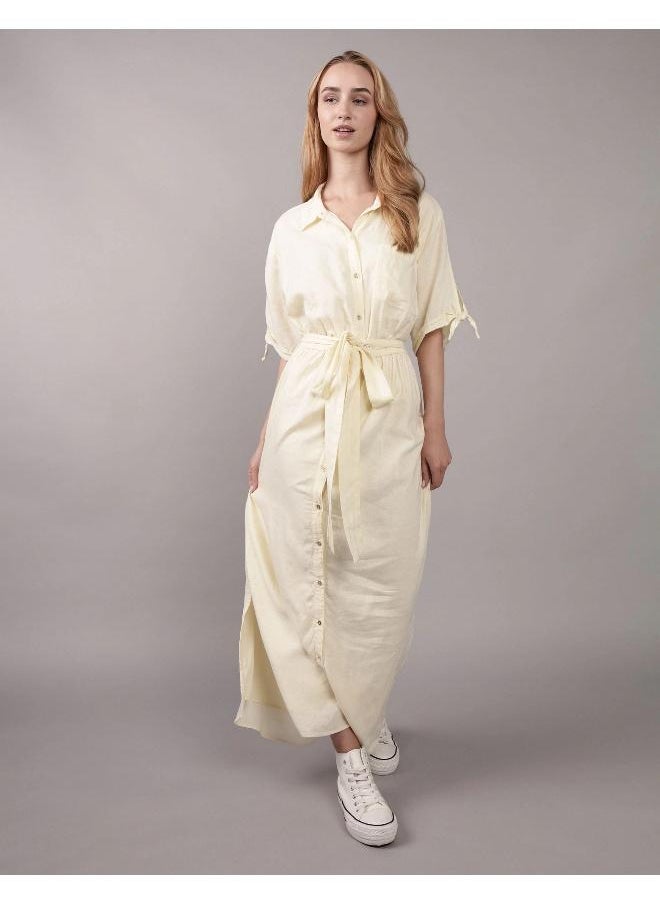 American Eagle - AE Short-Sleeve Midi Shirt Dress - Image 1