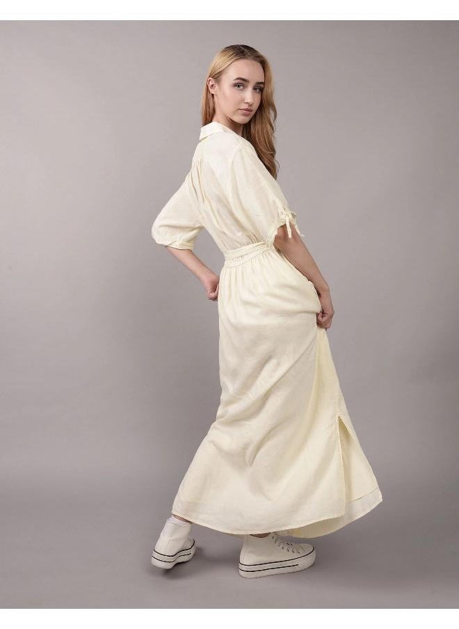 American Eagle - AE Short-Sleeve Midi Shirt Dress - Image 1