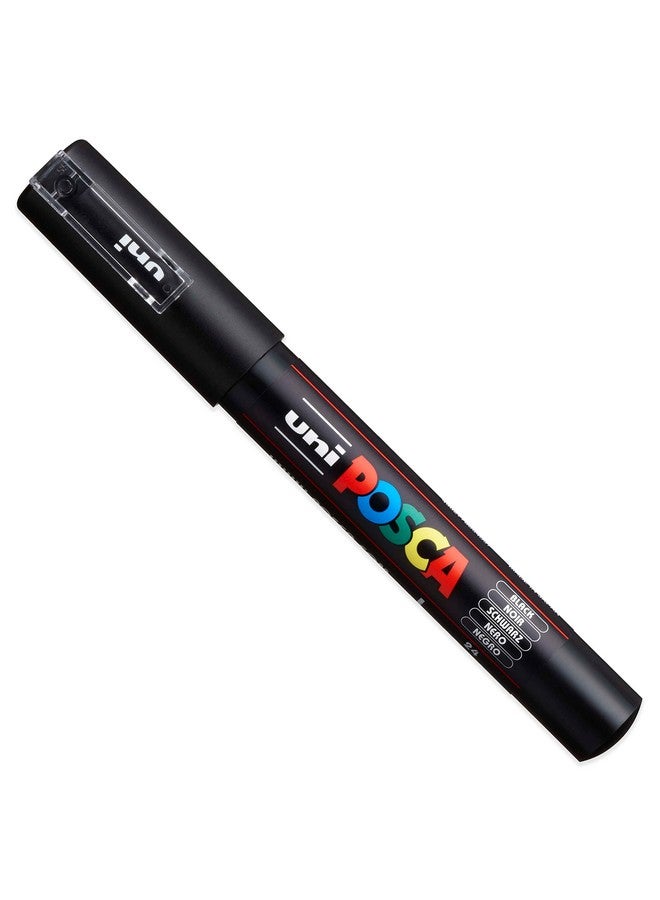 Posca - Ultra Fine to Fine Paint Marker Pens Set - PC-1MR, PC-1M, PC-3M - Black Ink - Pack of 3 - Image 4