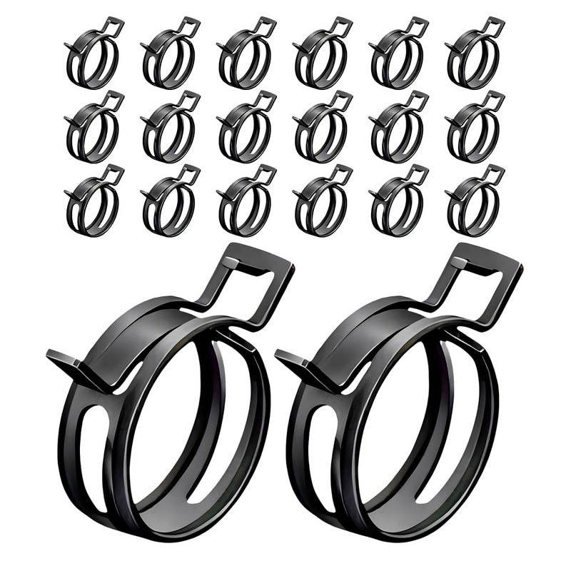 Wevdn 20PCS 12 ID Spring Band Type Clamps 12mm Manganese Steel Fuel Line Pipe Spring Hose Clip Low Pressure Air Clip Vacuum Hose Water Pipe Silicone Tube Clamps Fasteners - Image 3