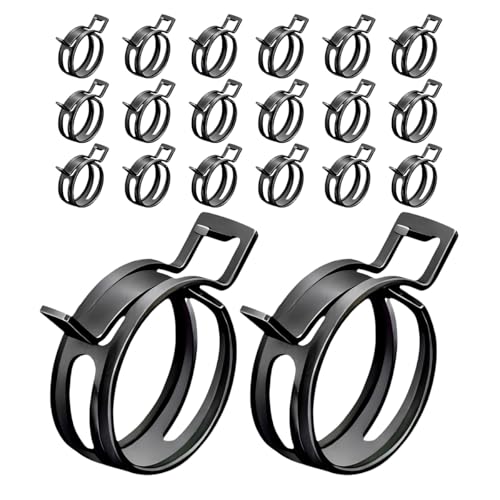 Wevdn 20PCS 12 ID Spring Band Type Clamps 12mm Manganese Steel Fuel Line Pipe Spring Hose Clip Low Pressure Air Clip Vacuum Hose Water Pipe Silicone Tube Clamps Fasteners - Image 1