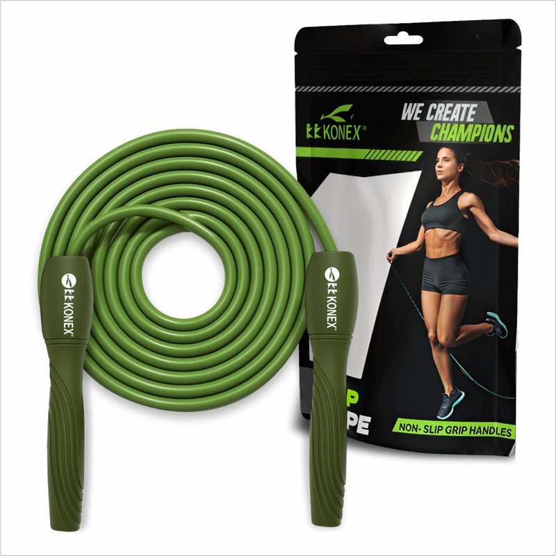 KONEX Skipping Rope for Men & Women | Jumping Rope for Fitness, Home & Gym Workouts (Green) - Image 1