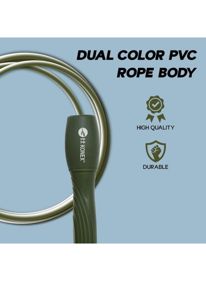 KONEX Skipping Rope for Men & Women | Jumping Rope for Fitness, Home & Gym Workouts (Green) - Image 3