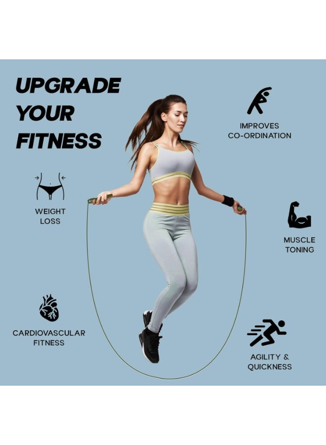 KONEX Skipping Rope for Men & Women | Jumping Rope for Fitness, Home & Gym Workouts (Green) - Image 5