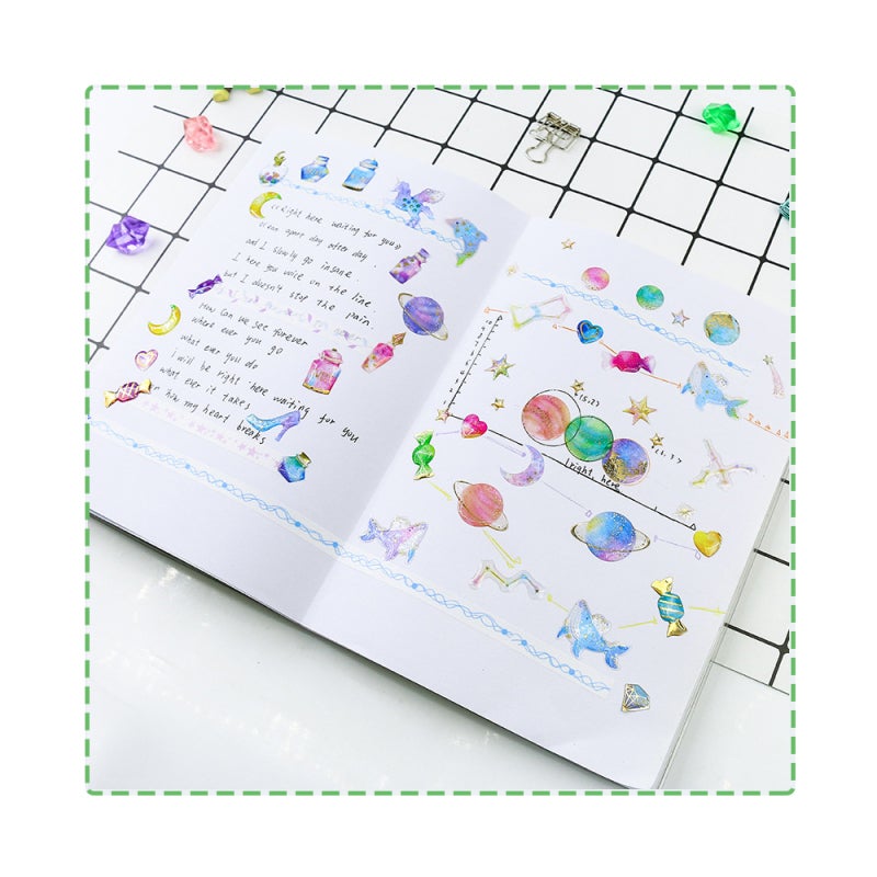 Dream Epoxy Resin Crystal Sticker Bronzing Transparent Decoration Stickers Self-Adhesive 19.5*7cm for DIY Decoration Journals Scrapbooks Diary Planner - Image 3