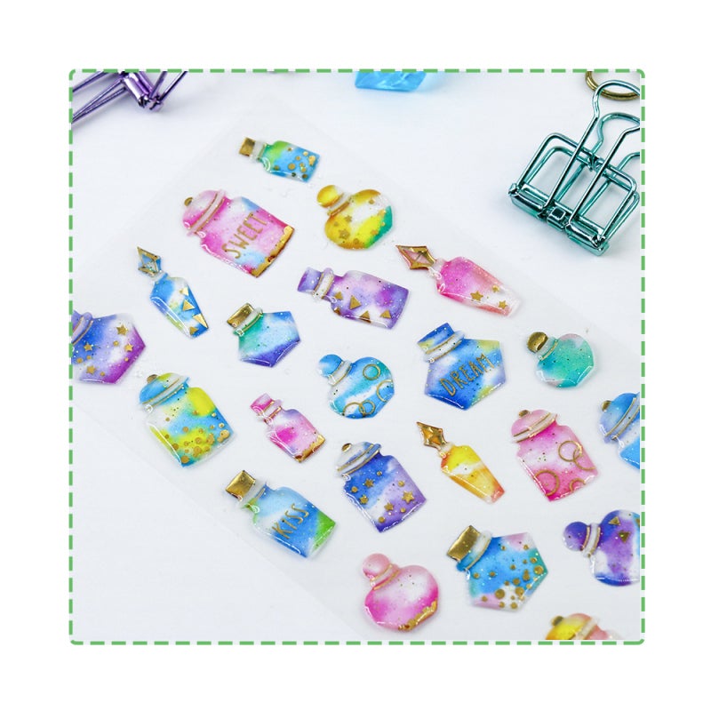 Dream Epoxy Resin Crystal Sticker Bronzing Transparent Decoration Stickers Self-Adhesive 19.5*7cm for DIY Decoration Journals Scrapbooks Diary Planner - Image 5
