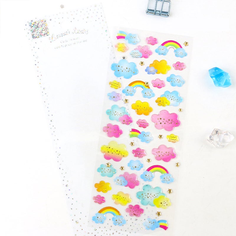 Dream Epoxy Resin Crystal Sticker Bronzing Transparent Decoration Stickers Self-Adhesive 19.5*7cm for DIY Decoration Journals Scrapbooks Diary Planner - Image 1