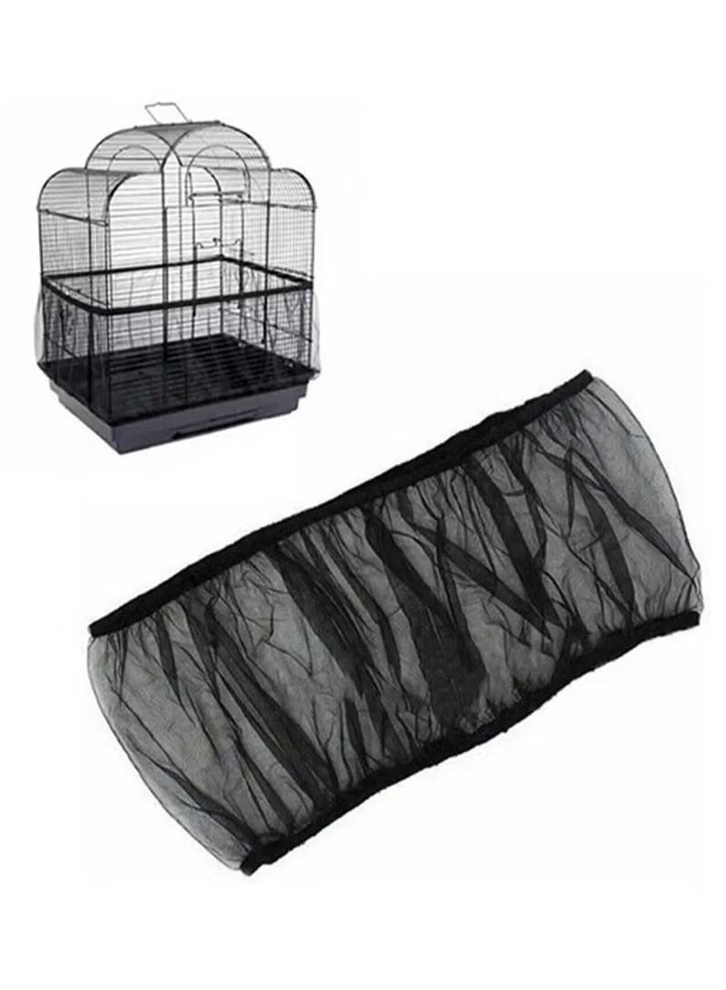 OMEVE Bird Cage Seed Catcher Adjustable Bird Cage Net Cover Birdcage Seed Feather Catcher Soft Skirt Guard Birdcage Nylon Mesh Netting for Parrot Parakeet Macaw Round Square Cages Prevent Scatter and Mess - Image 1