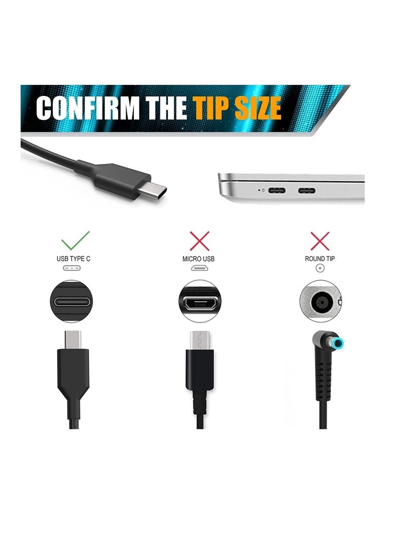 Terabyte 65W 20V 3.25A Notebook Square Portable Type-C Power Adapter, US Plug - Image 3