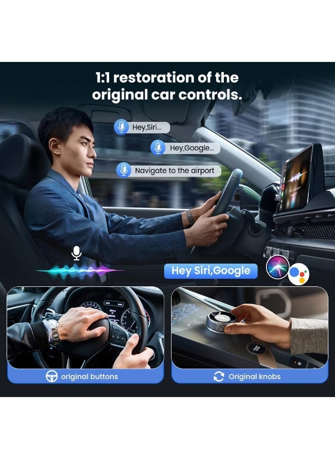 2 in 1 Wireless CarPlay Adapter, Mini Wireless Converter for iPhone and Android, Converts Wired CarPlay and Android Auto to Wireless, Plug and Play, Ultra Mini Design