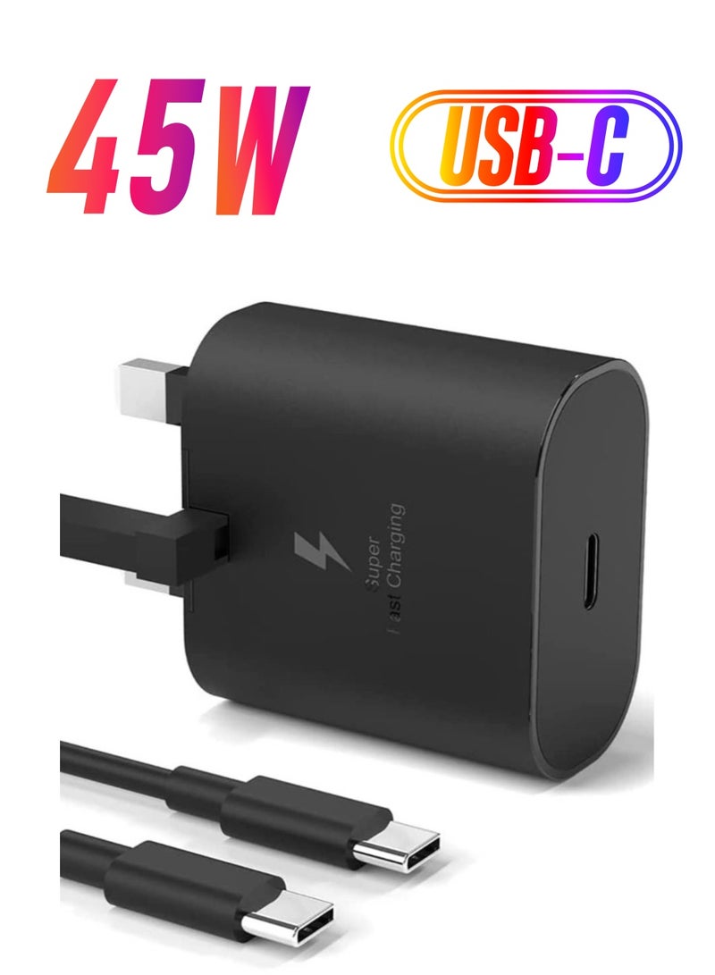 BGM 45W USB C Charger for Samsung Galaxy S22/S22+/S21/S21 FE/S21 Ultra/S20/A23//A32/A33/A53/A73, Type C PD3.0 & PPS Super Fast Charger Plug with 1.5m Charging Cable - Image 1