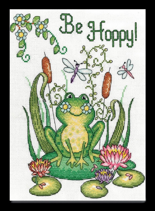 Tobin Be Hoppy (Frog), 8'' x 10'' Counted Cross Stitch Kit