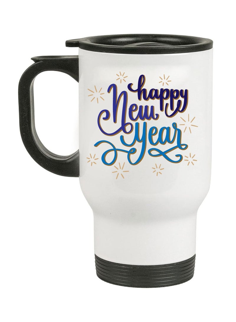 Happy NewYear Design Printed Travel Mug Suitable Gift for Family and Friends-NewYear Theme-Newyear Decor-Gifts for Special person  - Image 1