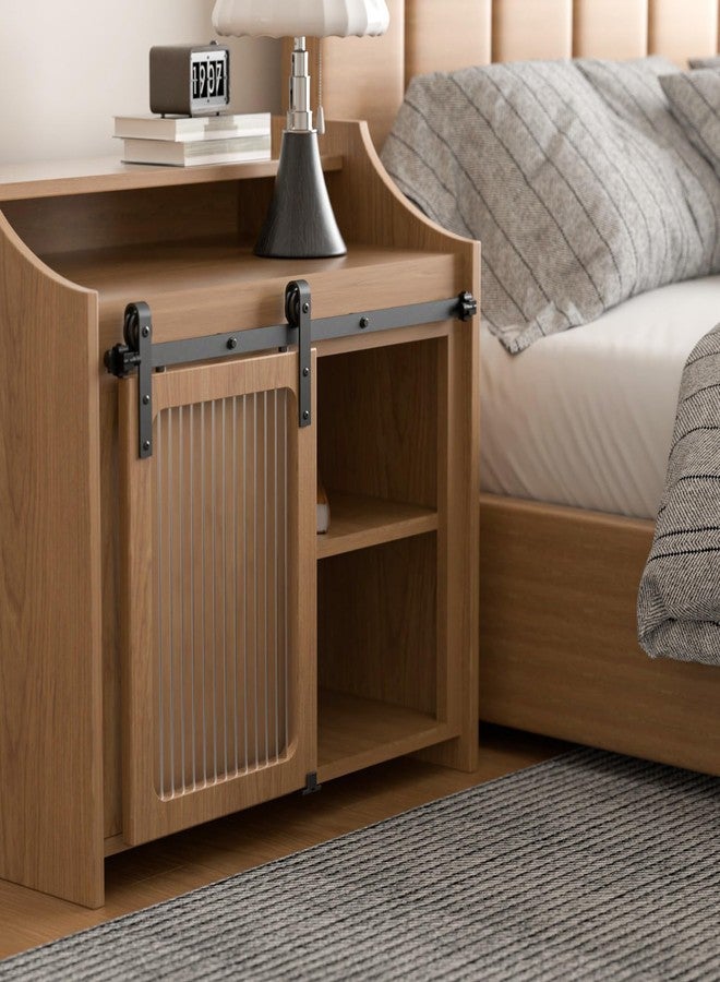 CCJH 4FT Mini Sliding Barn Door Hardware Kit Closet Cabinet 48" Track System Carbon Steel Basic Roller Hanger for Single 24" Wide Door Panel - Image 3