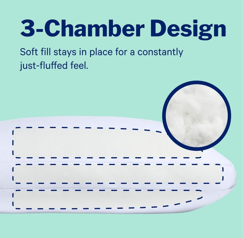 Casper Sleep Essential Cooling Pillow, Standard Size â€“ Cooling Cover, Medium Soft Feel, Down-Alternative Fill, Supports Side, Back & Stomach Sleepers - Image 3
