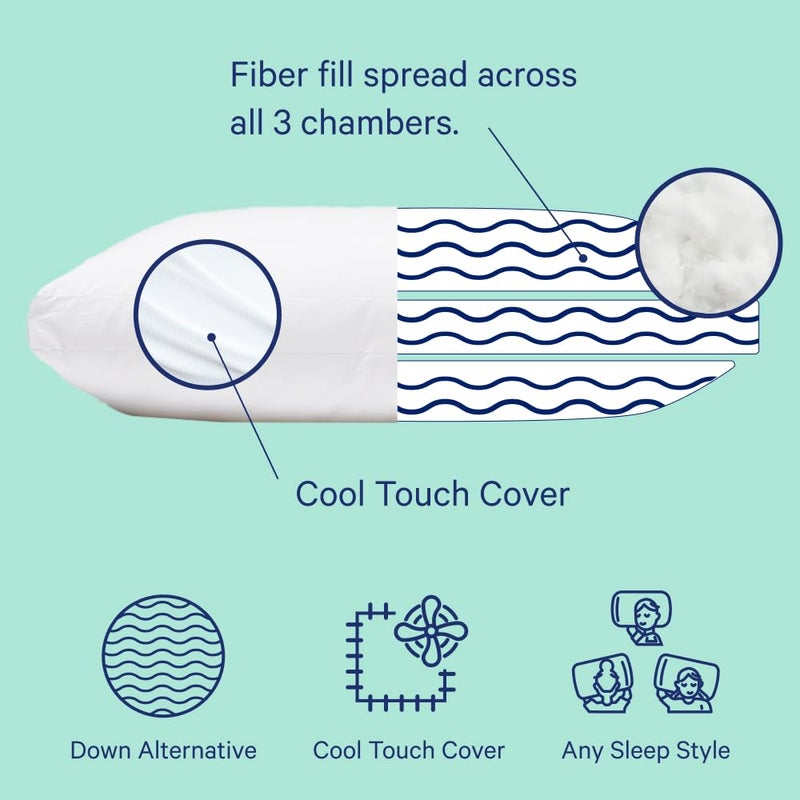 Casper Sleep Essential Cooling Pillow, Standard Size â€“ Cooling Cover, Medium Soft Feel, Down-Alternative Fill, Supports Side, Back & Stomach Sleepers - Image 2