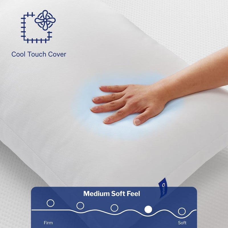 Casper Sleep Essential Cooling Pillow, Standard Size â€“ Cooling Cover, Medium Soft Feel, Down-Alternative Fill, Supports Side, Back & Stomach Sleepers - Image 4