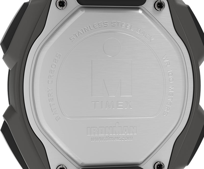 Timex Men's Ironman Triathlon Classic 30 38mm Watch – Gray & Black Case Orange Accents with Black Resin Strap - Image 5
