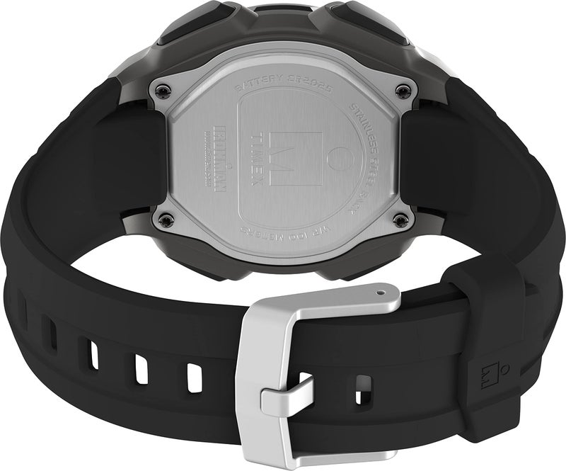 Timex Men's Ironman Triathlon Classic 30 38mm Watch – Gray & Black Case Orange Accents with Black Resin Strap - Image 4