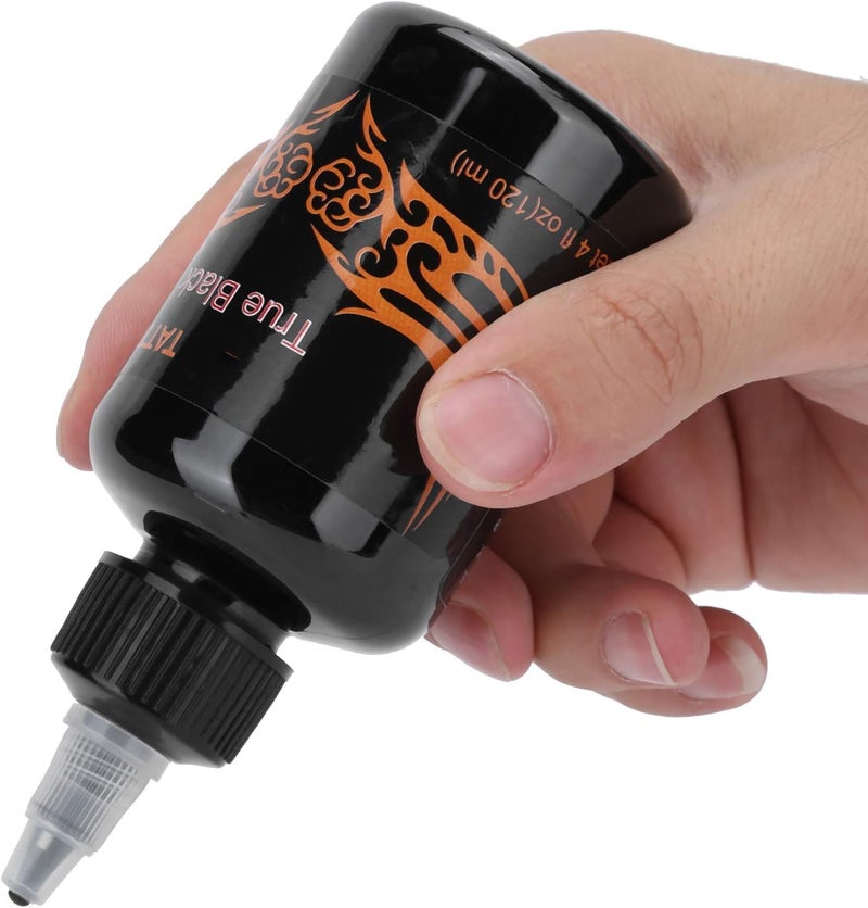klarako Tattoo Ink,Semi\u2011Permanent Tattoo Pigment Long Lasting Body Art Tattoo Ink Tattoo Accessory 120ml(true black) True Black - Image 4