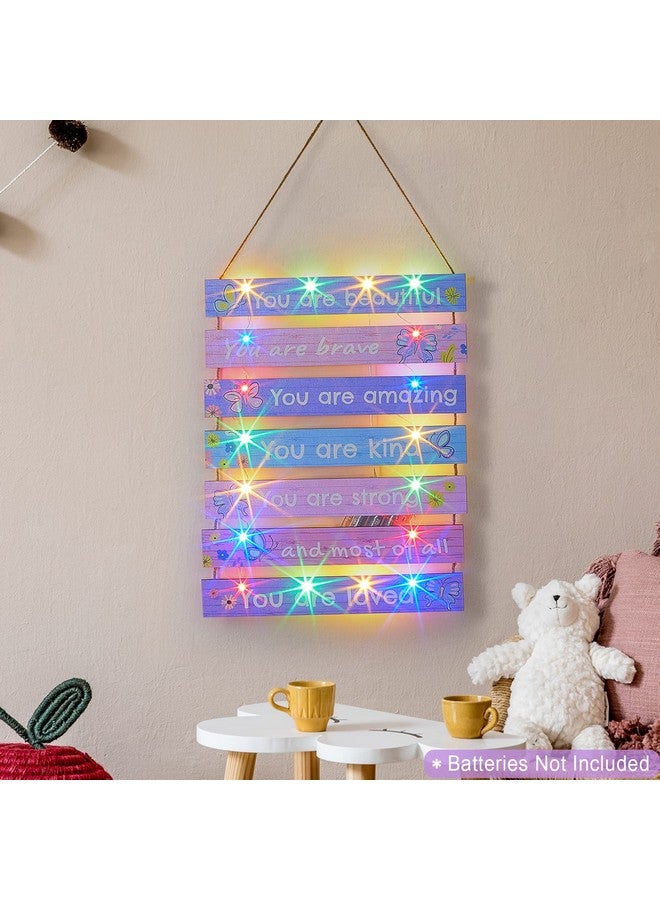 FIOBEE Girls Room Décor For Teen Girls With Led Light Nursery Wall Décor For Bedroom Motivational Inspirational Wall Art Girl Room Decoration For Kid Room Living Room 8 Kinds Of Lights Butterfly - Image 4