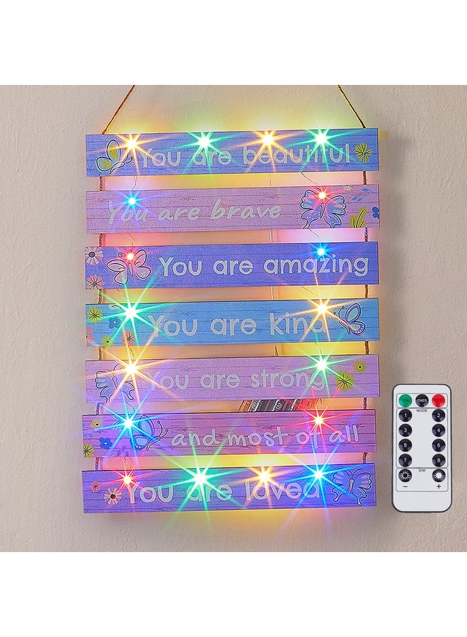 FIOBEE Girls Room Décor For Teen Girls With Led Light Nursery Wall Décor For Bedroom Motivational Inspirational Wall Art Girl Room Decoration For Kid Room Living Room 8 Kinds Of Lights Butterfly - Image 2