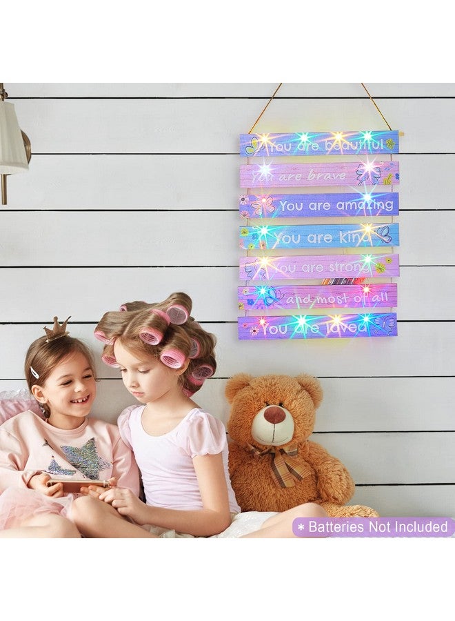 FIOBEE Girls Room Décor For Teen Girls With Led Light Nursery Wall Décor For Bedroom Motivational Inspirational Wall Art Girl Room Decoration For Kid Room Living Room 8 Kinds Of Lights Butterfly - Image 5