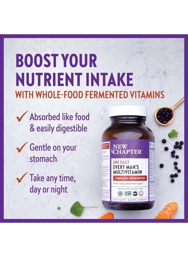 New Chapter Men's Multivitamin for Immune, Stress, Heart + Energy Support with Fermented Nutrients - Every Man's One Daily, Made with Organic Vegetables & Herbs, Non-GMO, Gluten Free - 48 ct - Image 5