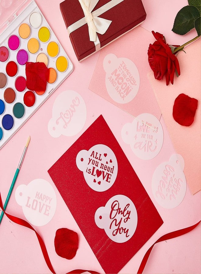 Jecery 30 Pcs Valentine's Day Cake Stencil Templates Decoration Valentine Plastic Cookie Decorating Stencils Reusable Coffee Stencils Baking Painting Mold Tools for Valentine's Day Baking DIY Decor Mold - Image 3