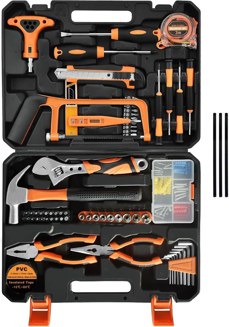 UREVO 80 Pieces Hand Tool Kit for Home & Office Use with Carrying Tool Box - Image 1