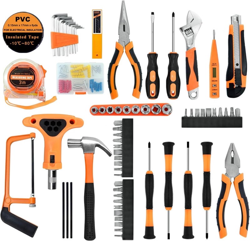 UREVO 80 Pieces Hand Tool Kit for Home & Office Use with Carrying Tool Box - Image 2
