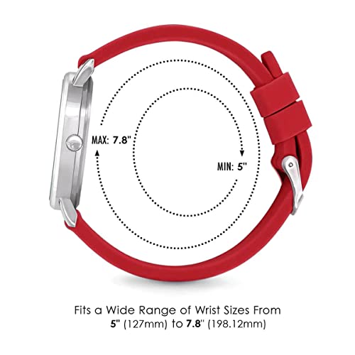Speidel Original Scrub Watch™ for Nurses, Medical Professionals, Mens and Womens Watch with Second Hand Nursing, Nurse Watches for Women Men, Waterproof 12 and 24 hr Time - Red - Image 5