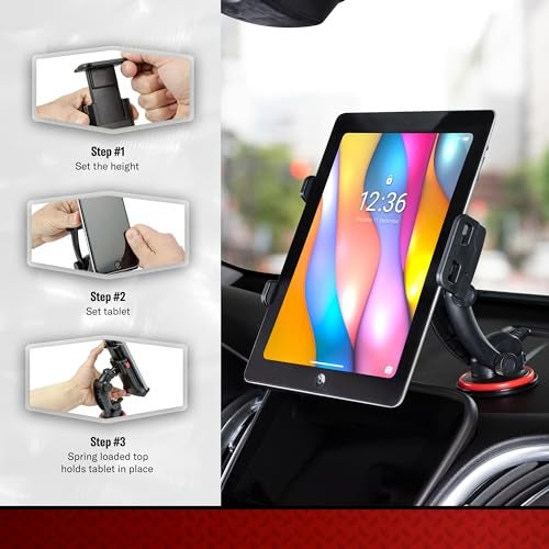 Custom Accessories Tuff Tech Super Stick Windshield and Dash Mount Phone Holder, Universal Car Phone Holder - Image 2