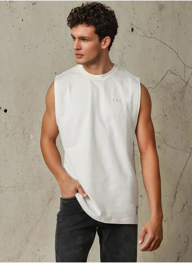 Hubberholme Men's White 100% Cotton Solid T-Shirt