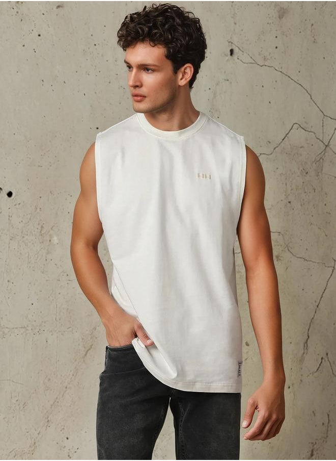 Hubberholme Men Solid Sleeveless T-shirt  - Image 1