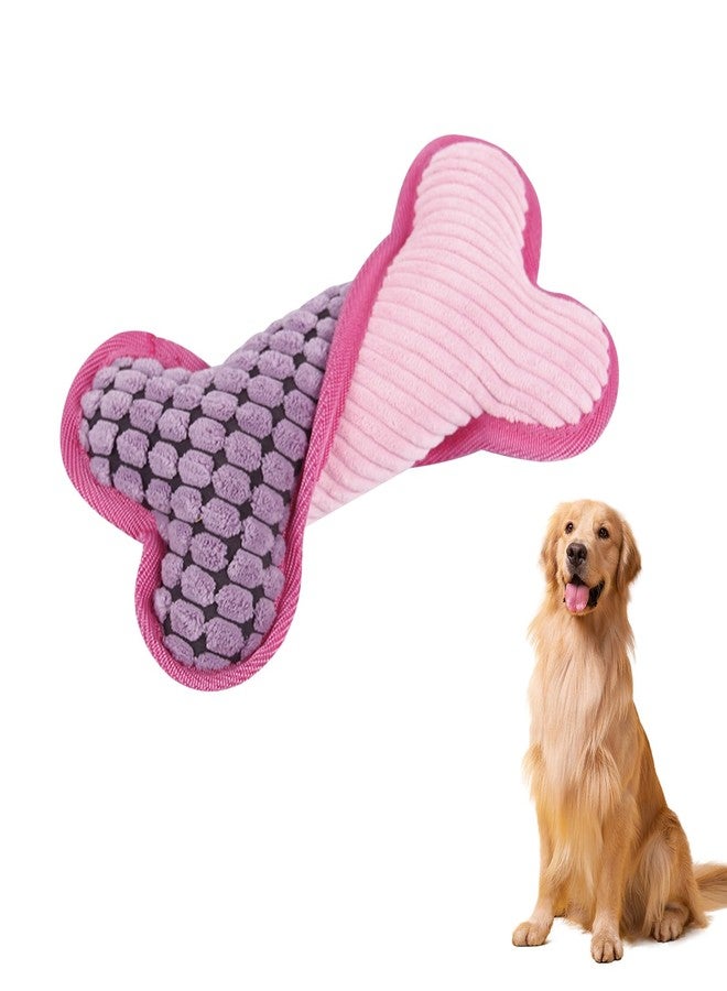 Andiker Dog Chew Toy, Corn Kernel Chew Resistant Bone Shaped Dogs Squeaky Toys, Interactive Dog Bone Toy for Small and Medium Sized Dogs (Pink) - Image 1