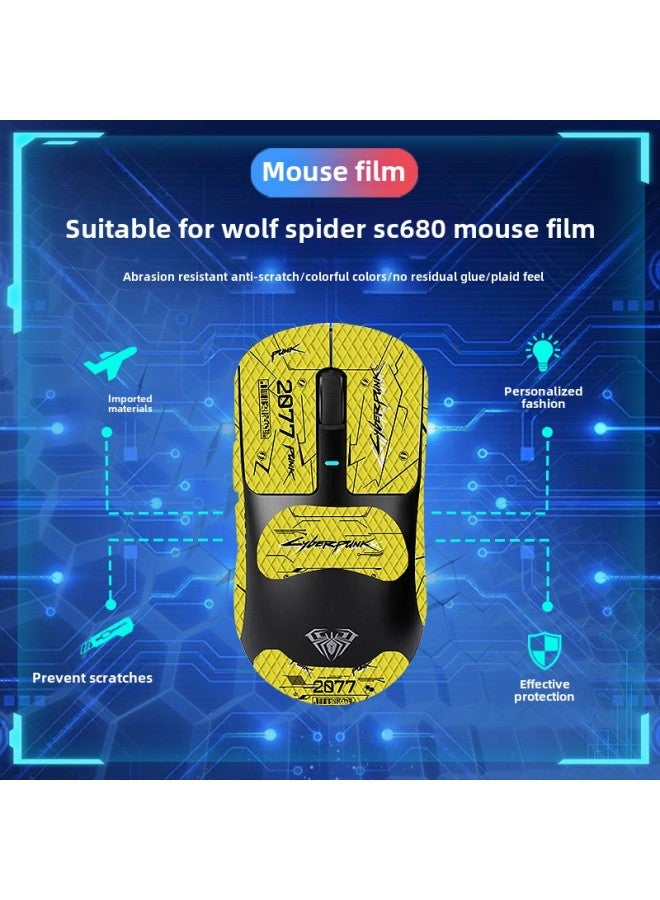 Suitable For Tarantula SC680 Mouse Anti-slip Stickers Full Bag With Back Stickers Anti-scratch Waterproof Lizard Skin Anti-sweat Suction Generation Wholesale-Color:Wolf Spider Sc680-sy-040 Team Print/black Diamond-all Inclusive  - Image 5