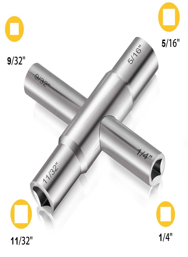 Hanpex 4-Way Sillcock Key Wrench, 1/4", 9/32", 5/16", 11/32", Fits Most Sillcock, Stopcock, Water Spigots, Wall-hydrant, Control Cabinet and Valves - Image 2