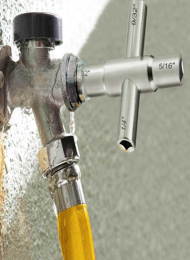 Hanpex 4-Way Sillcock Key Wrench, 1/4", 9/32", 5/16", 11/32", Fits Most Sillcock, Stopcock, Water Spigots, Wall-hydrant, Control Cabinet and Valves - Image 4
