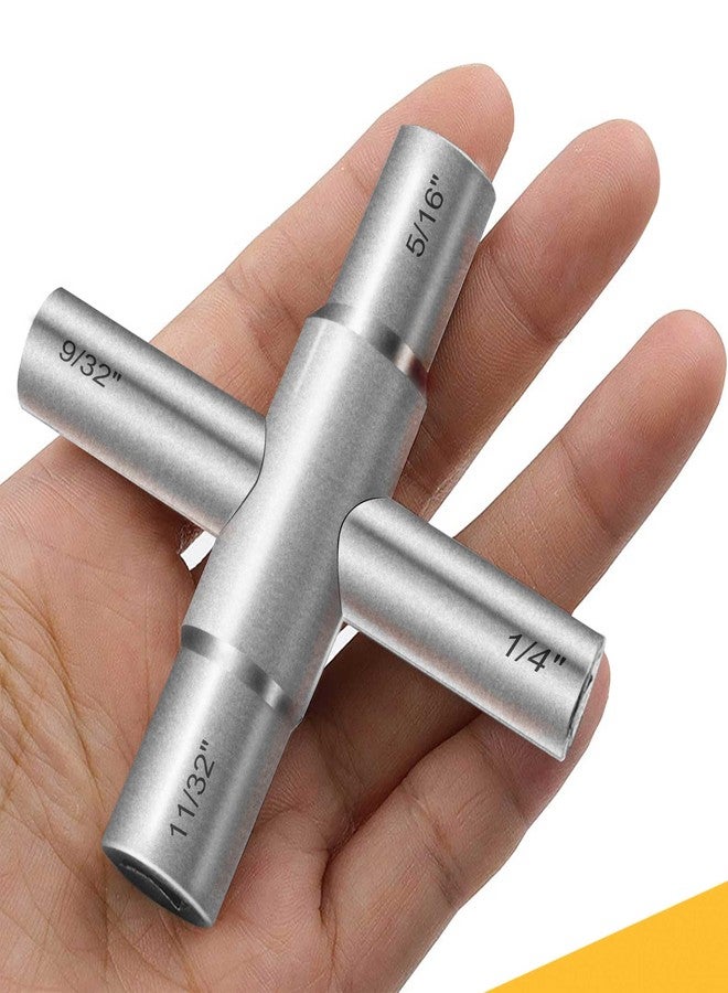 Hanpex 4-Way Sillcock Key Wrench, 1/4", 9/32", 5/16", 11/32", Fits Most Sillcock, Stopcock, Water Spigots, Wall-hydrant, Control Cabinet and Valves - Image 3